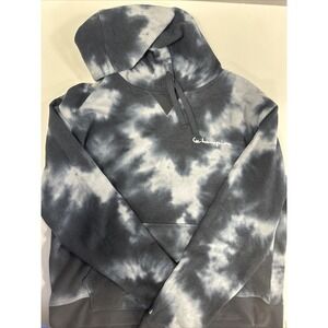 Champion Tie Dye Hoodie‎ Women's S Blue Long Sleeve Pullover Drawstring Fleece